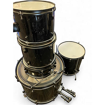 Used Gammon Percussion 5 Piece DRUM KIT Black Drum Kit