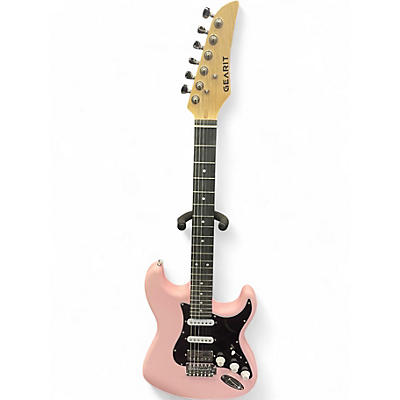 Used Gearit Strat Style Pink Solid Body Electric Guitar