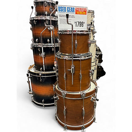 Used George Way Drums 3 Piece Tuxedo Walnut Natural Drum Kit Natural