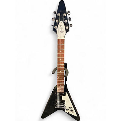 Used Gibson 70s Flying V Black and White Solid Body Electric Guitar
