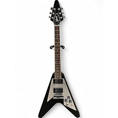 Used Gibson 70s Flying V Mirror Black Solid Body Electric Guitar