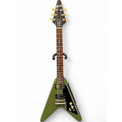 Used Gibson 70's Tribute Flying V Olive Green Solid Body Electric Guitar