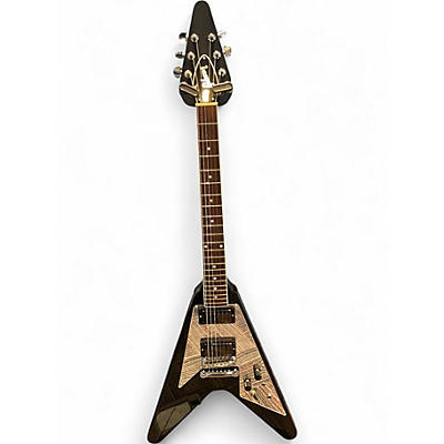 Used Gibson 70s flying v mirror Black Solid Body Electric Guitar
