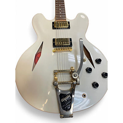 Used Gibson Custom Shop ES335 Diamond Bigsby White Hollow Body Electric Guitar