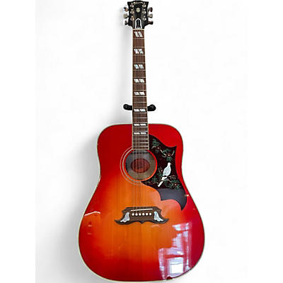 Used Gibson Dove Cherry Sunburst Acoustic Electric Guitar