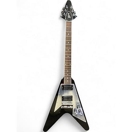 Used Gibson FLYING V MIRROR Black Solid Body Electric Guitar Black
