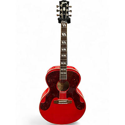 Used Gibson J185EC Cherry Acoustic Electric Guitar