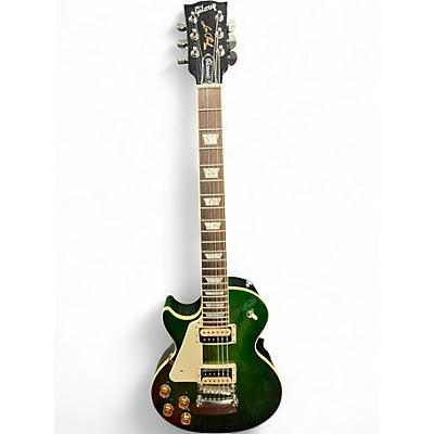 Used Gibson Les Paul Classic Left Handed Trans Green Electric Guitar