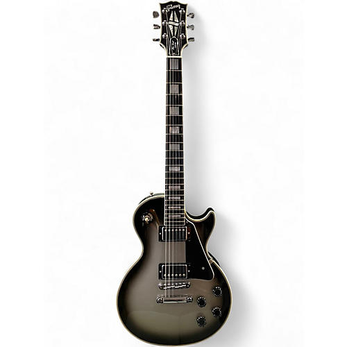 Used Gibson Les Paul Custom Black and Silver Solid Body Electric Guitar Black and Silver