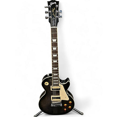 Gibson Used Gibson Les Paul Traditional Pro V Flame Top Trans Ebony Solid Body Electric Guitar Trans Ebony