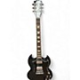 Used Gibson SG Standard Black and Silver Solid Body Electric Guitar Black and Silver