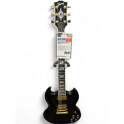 Used Gibson SG Supreme trans ebony Solid Body Electric Guitar trans ebony