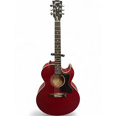 Used Gibson STARBURST Red Acoustic Electric Guitar