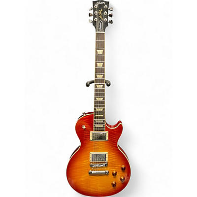 Used Gibson les paul traditional plus 3a flame top  Cherry Sunburst Solid Body Electric Guitar