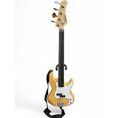 Used Glarry Bass Natural Electric Bass Guitar