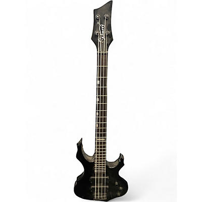 Used Glarry Burning Fire Black Electric Bass Guitar