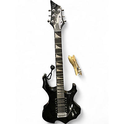 Used Glarry Burning Fire Black Solid Body Electric Guitar