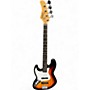 Used Glarry Double cutaway electric LH 3 Color Sunburst Electric Bass Guitar 3 Color Sunburst