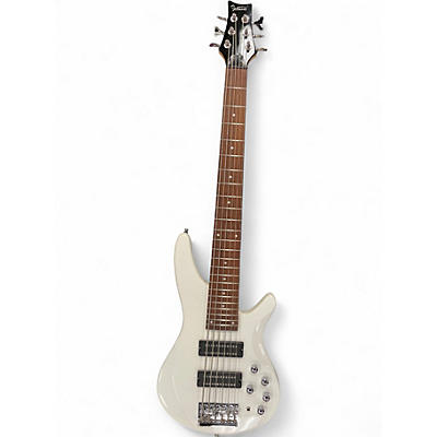 Used Glarry GIB White Electric Bass Guitar