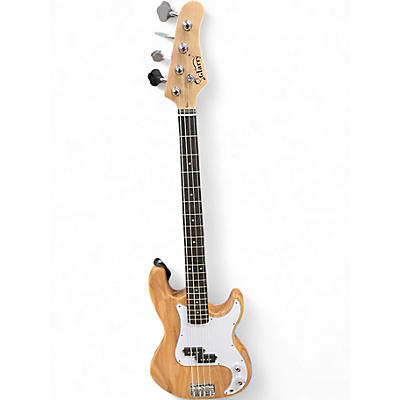Used Glarry GP BASS Natural Electric Bass Guitar