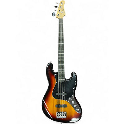 Used Glarry J Style 3 Color Sunburst Electric Bass Guitar