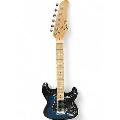 Used Glarry S TYPE Blue Solid Body Electric Guitar