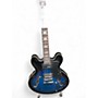 Used Glarry Semi Hollow Blue to Black Fade Hollow Body Electric Guitar Blue to Black Fade