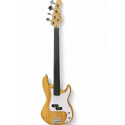 Used Glarry fretless Natural Electric Bass Guitar