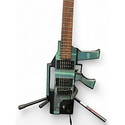 Used Glen Burton MACHINE GUN 6 STRING Camo Solid Body Electric Guitar