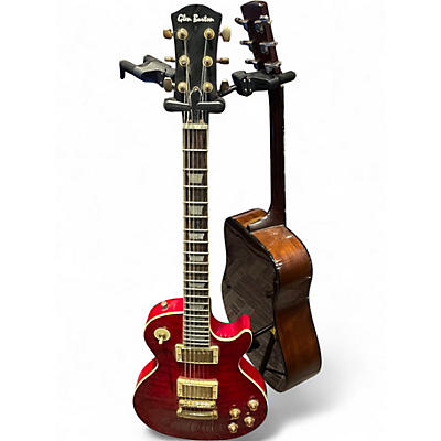 Used Glen Burton les paul Candy Apple Red Solid Body Electric Guitar