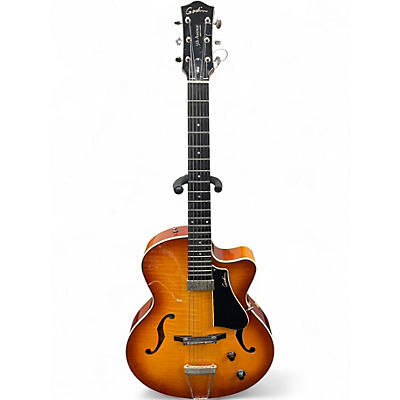 Used Godin 5th Avenue Jazz Burst Hollow Body Electric Guitar
