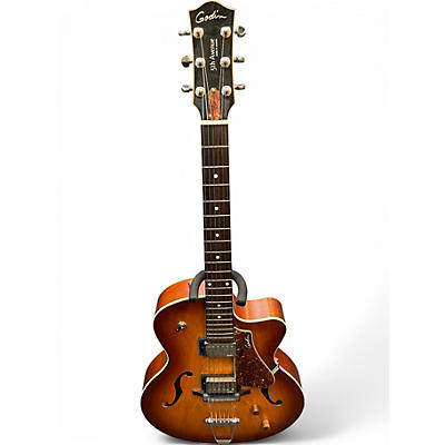 Used Godin 5th Avenue Kingpin II Natural Hollow Body Electric Guitar