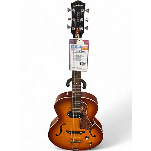 Godin Used Godin 5th Avenue Kingpin P90 2 Tone Sunburst Hollow Body Electric Guitar 2 Tone Sunburst