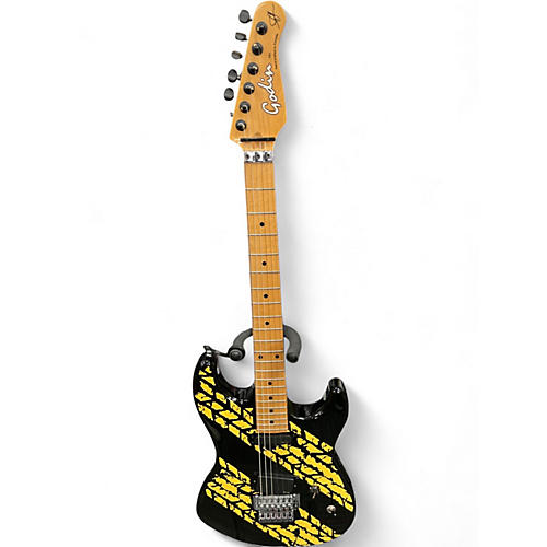 Used Godin DERRY GREHAN SIGNATURE TREAD GRAPHICS Black Solid Body Electric Guitar Black