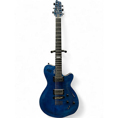 Used Godin LGX-SA AAA Flame Maple Top Trans Blue Solid Body Electric Guitar Trans Blue