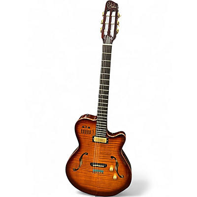 Used Godin Multiac Jazz SA Maple Flame Hollow Body Electric Guitar