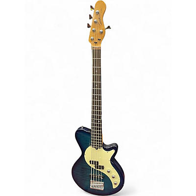 Used Godin SD5 Trans Blue Electric Bass Guitar