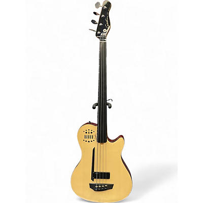 Used Godin a4 ultra fretless Natural Electric Bass Guitar