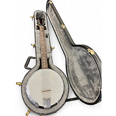 Used Gold Tone GT500 Banjitar 6 String White Banjo