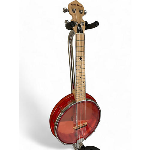 Gold Tone Used Gold Tone LITTLE GEM Candy Apple Red Banjolele Candy Apple Red