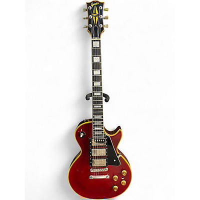 Used Greco Triple Humbucker Les Paul Custom Burgundy Solid Body Electric Guitar