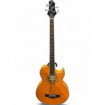 Used Greg Bennett Design by Samick AB-11CE Quilted Amber  Acoustic Bass Guitar