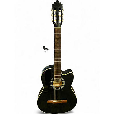 Used Greg Bennett Design by Samick C1CE Black Classical Acoustic Electric Guitar