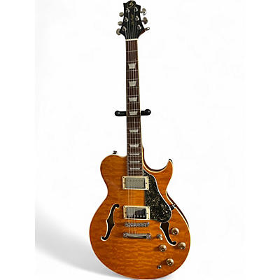 Used Greg Bennett Design by Samick Royale Trans Amber Hollow Body Electric Guitar