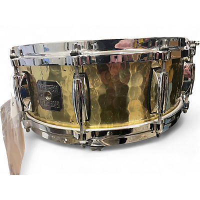 Used Gretsch 14X5 Hammered Brass Snare Brass Drum