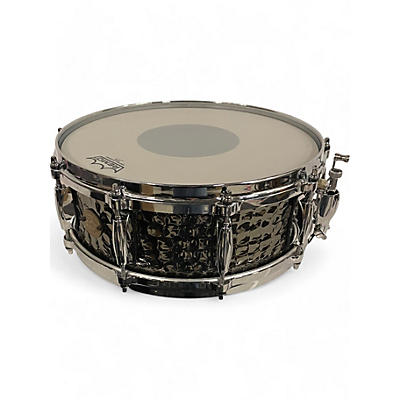 Used Gretsch Drums 14X5 HAMMERED STEEL SNARE dark nickel Drum