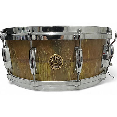 Used Gretsch Drums 14X5.5 KEITH CARLOCK SIGNATURE SNARE VINTAGE PATINA BRASS Drum