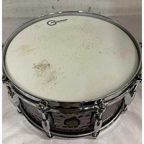 Gretsch Drums Used Gretsch Drums 14X6.5 HAMMERED BLACK STEEL SNARE Drum Black and Silver 213