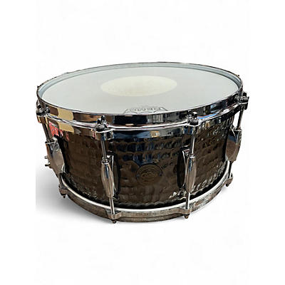 Used Gretsch Drums 14X6.5 Hammered Steel Black Nickel Snare Drum