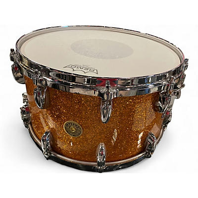 Used Gretsch Drums 14X7.5 USA Custom Brooklyn Snare GOLD SPARKLE NITRON Drum